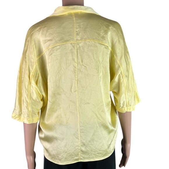 Vince Yellow 100 % Silk Blouse - Picture 2 of 6